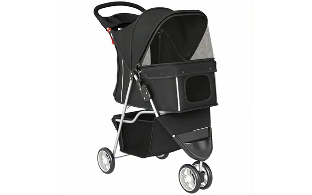 Pawhut 3 Wheel Pet Stroller For Small And Miniature Dogs - Black