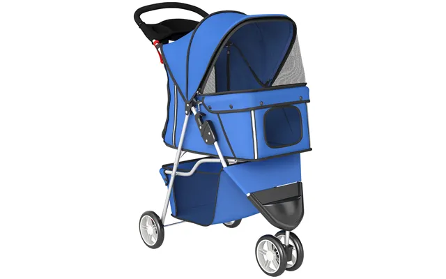 Pawhut 3 Wheel Pet Stroller For Small And Miniature Dogs - Blue
