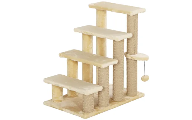 Pawhut 4-step Pet Stairs With Scratching Posts - Platforms