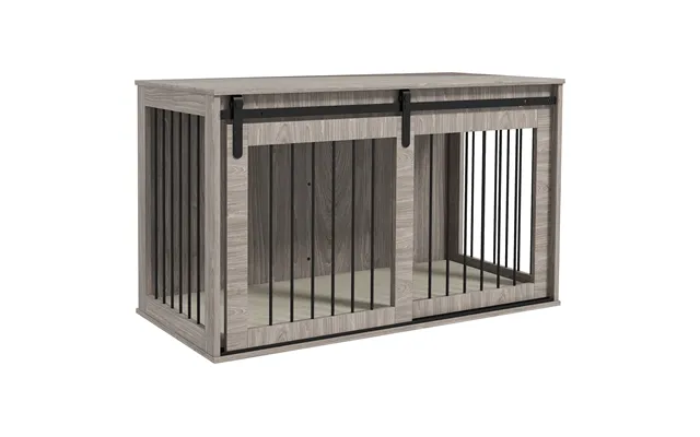 Pawhut 46.46'' Dog Crate Furniture With Removable Cushion & Security Latch Reinforced Steel Dog Cage For Medium Dogs - W