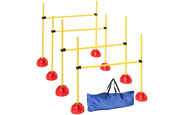 Pawhut 5 Piece Dog Agility Equipment With 4 Hurdle & Carry Bag For Jump Training - Yellow