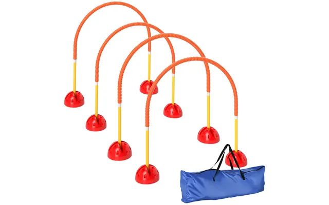 Pawhut 5 Piece Dog Agility Training Equipment With 4 Adjustable Width Doors - Carry Bag