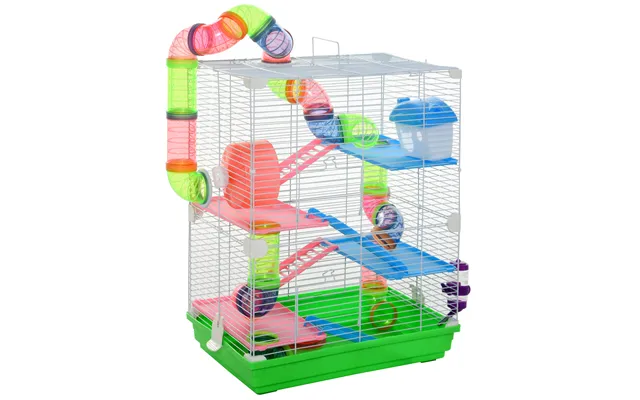 Pawhut 5 Tier Hamster Cage Carrier Habitat Small Animal House W Exercise Wheels Tunnel Tube Water Bottle Dishes For Dwar