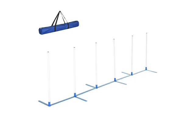 Pawhut Adjustable Dog Agility Training Fun Obstacle Course Set With Weaves Poles And Storage Bag For Backyard Or Park
