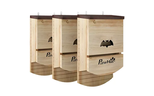 Pawhut Bat Boxes - Pack Of 3 Wooden Bat Houses For Outdoor