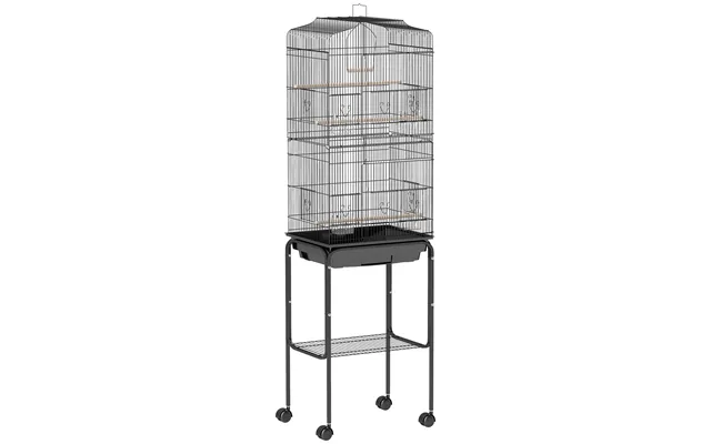 Pawhut Bird Cage For Small Birds - Budgie Finch Canary Parakeet Home With Mobile Stand