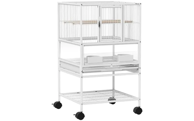 Pawhut Bird Cage With Rolling Stand - Acrylic Viewing Panels