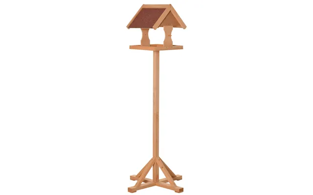 Pawhut Bird Feeder Table - Wooden Freestanding Outdoor Feeding Station With Weatherproof Roof