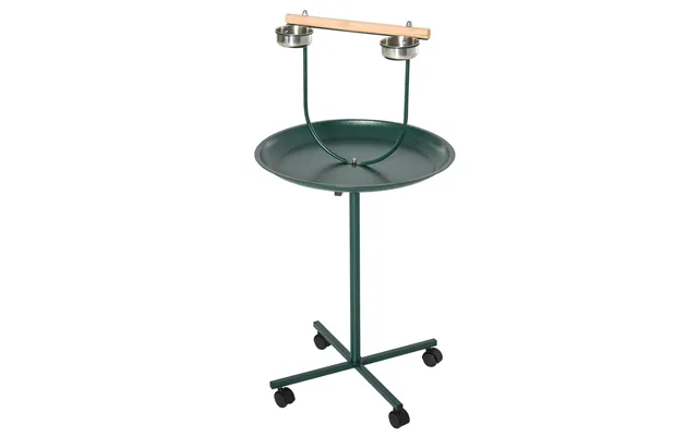Pawhut Bird Perch Stand With Perch - Four Wheels
