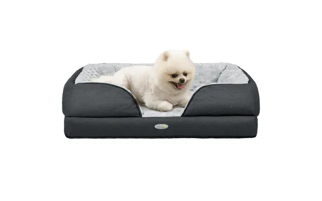 Pawhut Calming Dog Bed Pet Mattress W Removable Cover, Anti-slip Bottom, For Small Dogs, 70l X 50w X 18hcm - Charcoal Gr