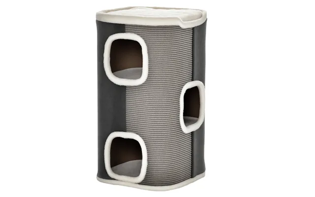 Pawhut Cat Barrel Kitten Tree Tower Sisal Scratching Pet Furniture Climbing Frame Cozy Platform Soft Plush & Lamb Fleece
