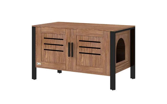 Pawhut Cat Litter Box Enclosure With Tall Legs - Scratching Board