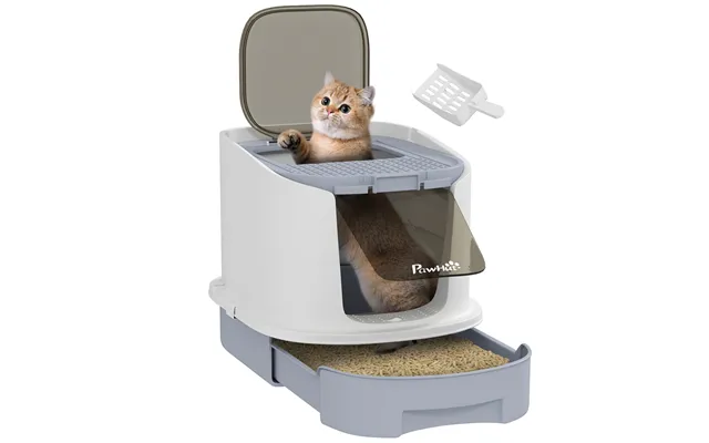 Pawhut Cat Litter Box With Lid - Scoop