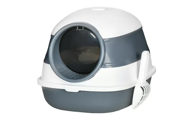 Pawhut Cat Litter Tray With Lid - Hooded Cat Litter Box With High Sides