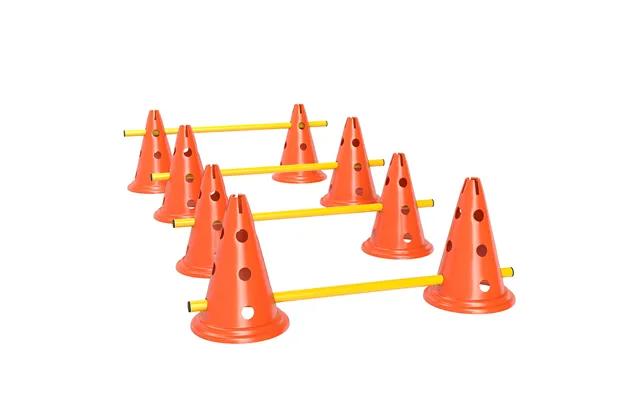 Pawhut Dog Agility Equipment Set Of Eight Cones - Eight Poles W Carry Bag