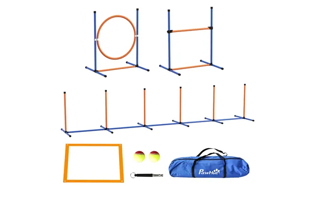 Pawhut Dog Agility Training Equipment With Weave Poles - Jump Ring