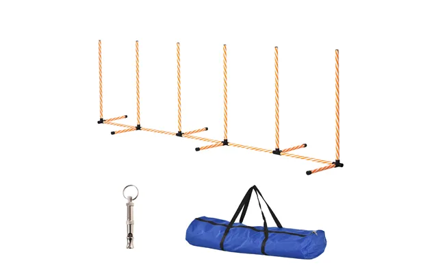 Pawhut Dog Agility Training Set - Weave Poles Slalom Obstacle Course Equipment