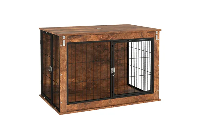 Pawhut Dog Crate Furniture With Flip-up Top - 2 Doors