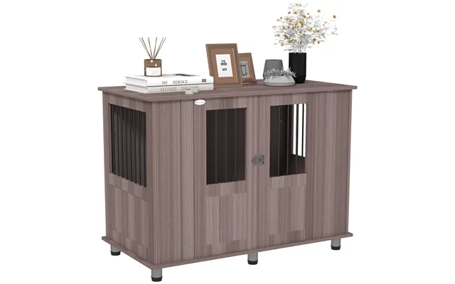 Pawhut Dog Crate Table For Medium And Large Dogs With Magnetic Door For Indoor Use - 116 X 60 X 87 Cm