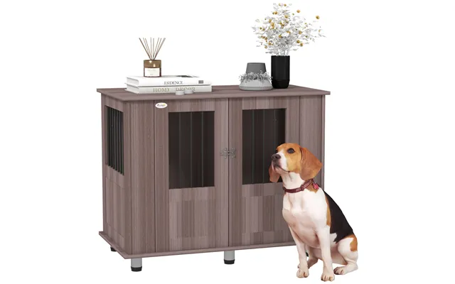 Pawhut Dog Crate Table For Medium And Large Dogs With Magnetic Door For Indoor Use - 95 X 55 X 75 Cm