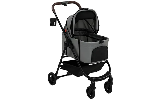 Pawhut Dog Stroller - 3 In 1 Foldable Pet Stroller For Small Puppy Cat With Detachable Travel Carrier