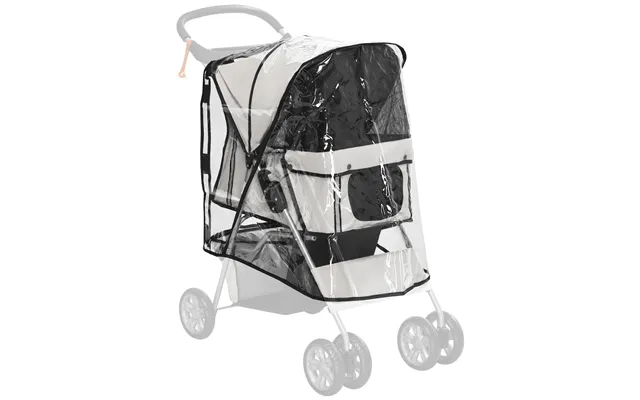 Pawhut Dog Stroller Rain Cover - Protective Cover For Pet Pram Buggy With Rear Side Entry