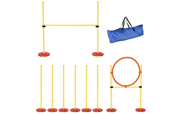 Pawhut Dogs Plastic 3-course Agility Set Yellow