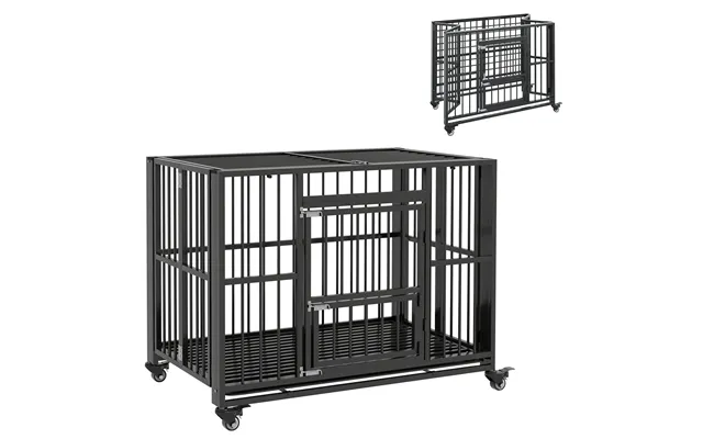 Pawhut Durable Dog Crate - 43 Foldable Cage