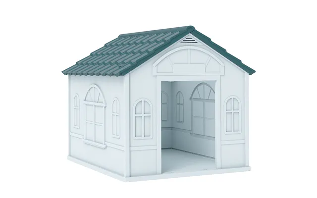 Pawhut Durable Dog Kennel Weather-resistant Plastic Pet House For Indoor & Outdoor Use - Medium Size