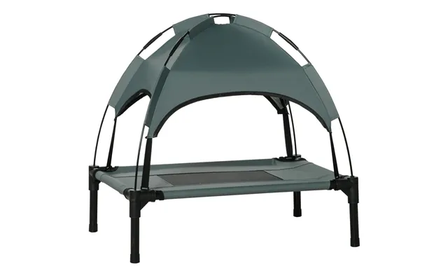 Pawhut Elevated Pet Bed Waterproof Mesh Cot With Uv Canopy For Small Dogs - 61 X 46 X 62cm