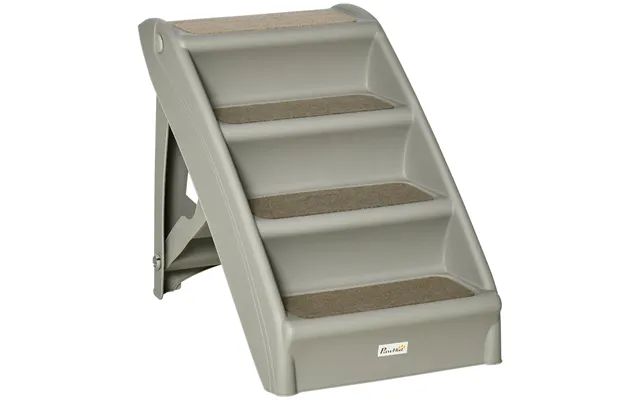 Pawhut Foldable Pet Stairs - 4-step For Cats Small Dogs With Non-slip Mats