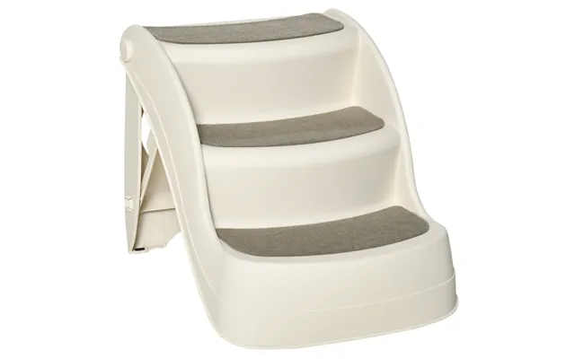 Pawhut Foldable Pet Stairs Portable Dog Steps 3-step Design With Non-slip Mats For High Beds - Sofas