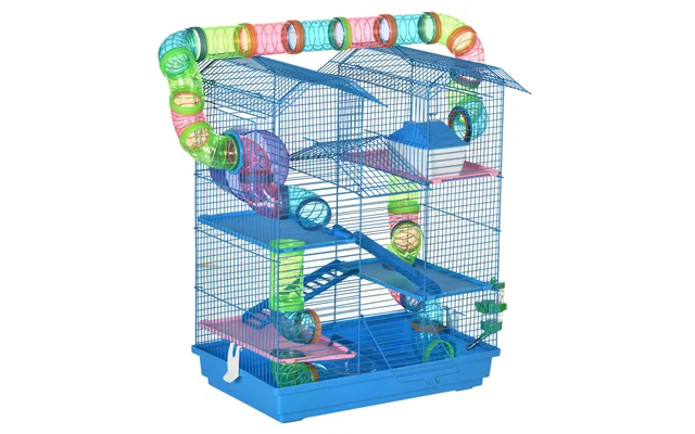Pawhut Hamster Habitat - 5 Tier Cage With Exercise Wheels