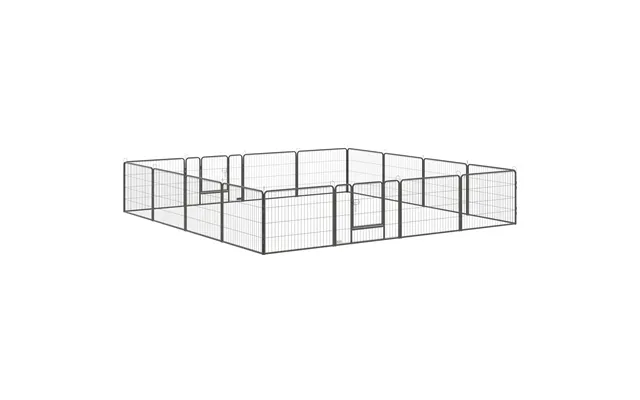 Pawhut Heavy Duty Dog Pen With 2 Doors - 16 Panels Dog Playpen