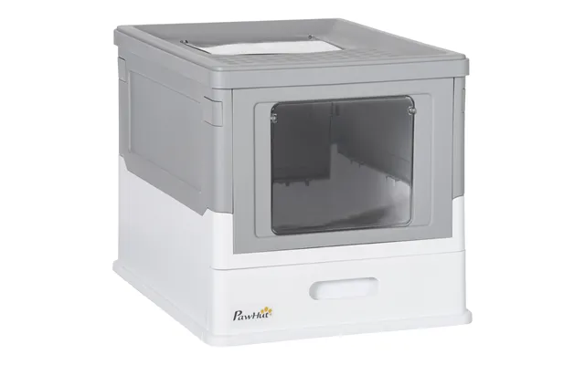 Pawhut Hooded Cat Litter Box With Scoop - Front Entry Top Exit