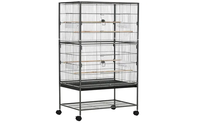 Pawhut Large Bird Cage Budgie Cage For Finch Canaries Parakeet W Rolling Stand - Slide-out Tray