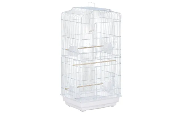Pawhut Large Metal Bird Cage With Stand - Perches