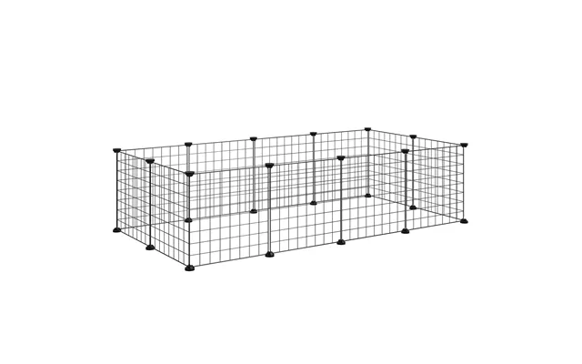 Pawhut Modular Pet Enclosure Secure & Spacious Metal Playpen For Furry Friends - Black