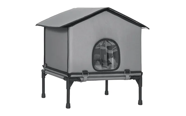 Pawhut Outdoor Cat House - Waterproof Insulated Cat Kennel With Elevated Base