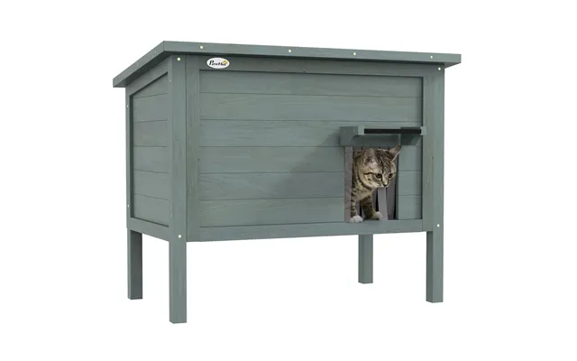Pawhut Outdoor Cat House - Wooden Insulated With Removable Floor
