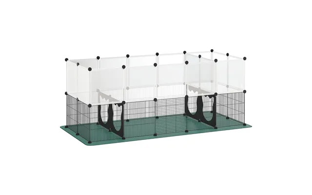 Pawhut Pet Playpen With Waterproof Mat - Diy Small Animal Enclosure 34 Panels