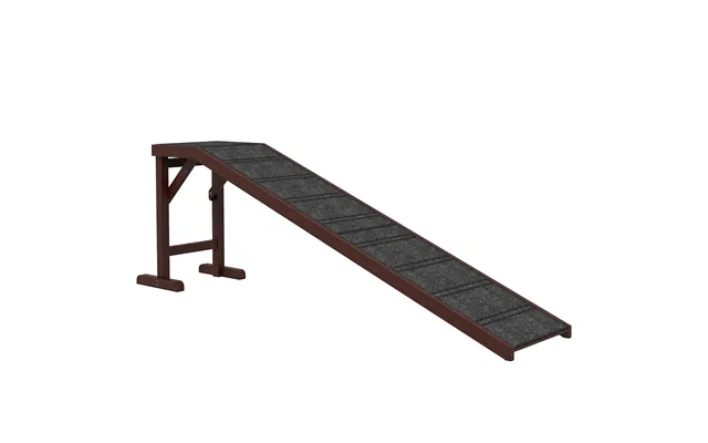 Pawhut Pet Ramp For Dogs Non-slip Carpet Top Platform Pine Wood 188 X 40