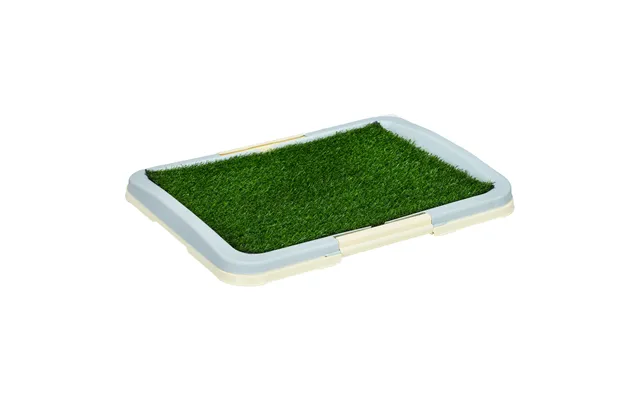 Pawhut Portable Indoor Puppy Toilet Training Pad With Synthetic Grass - Leakproof Tray