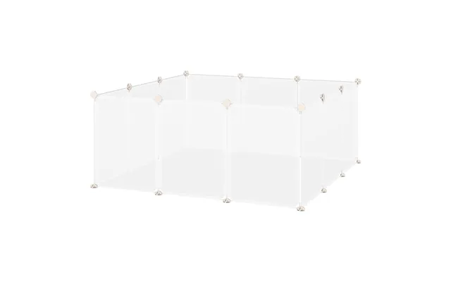Pawhut Portable Pet Playpen Diy Enclosure - 12 Panel Plastic Fence For Bunny