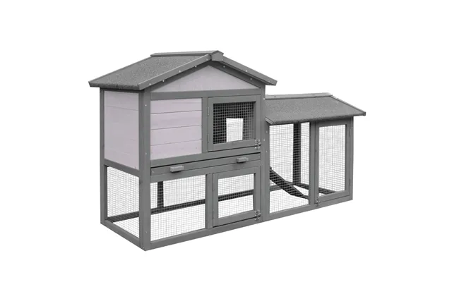 Pawhut Small Animal Two-level Fir Wood Hutch W Ramp Burnt Yellow