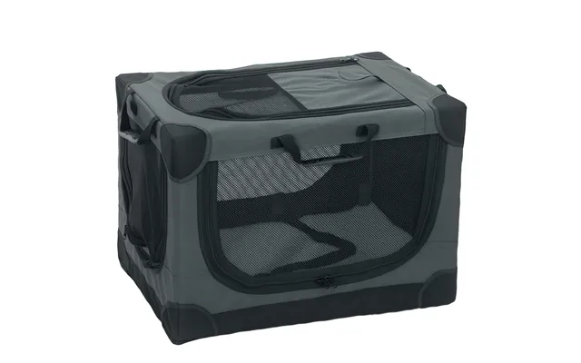 Pawhut Soft Dog Crate Pet Travel Crate 60 X 42 X 43 Cm With Removable Pad Mesh Window Army Green