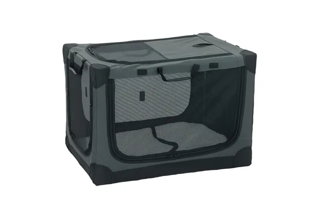 Pawhut Soft Dog Crate Pet Travel Crate 76 X 54 X 54 Cm With Removable Pad Mesh Window Army Green