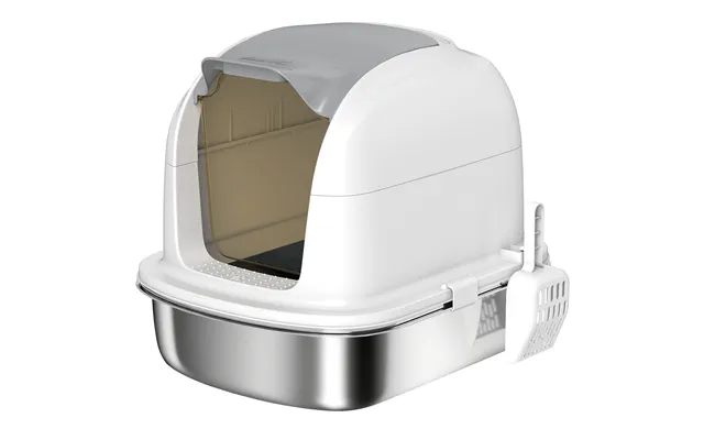 Pawhut Stainless Steel Cat Litter Box With Lid - For Cats