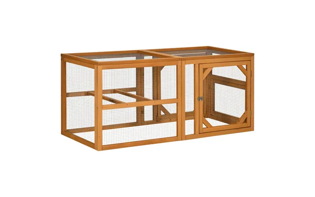 Pawhut Wooden Chicken Coop With Perches, Doors, Combinable Design, For 2-4 Chickens - Natural Wood Colour Aosom Uk