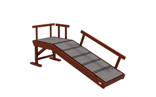 Pawhut Wooden Dog Ramp With Removable Guardrails - Non-slip Surface